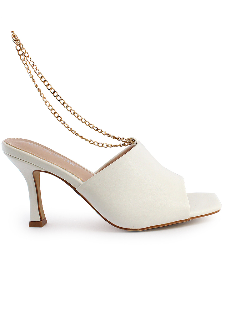 Γυναικείο Mule Άσπρο Δερματίνη κωδ:2F2L4162-01