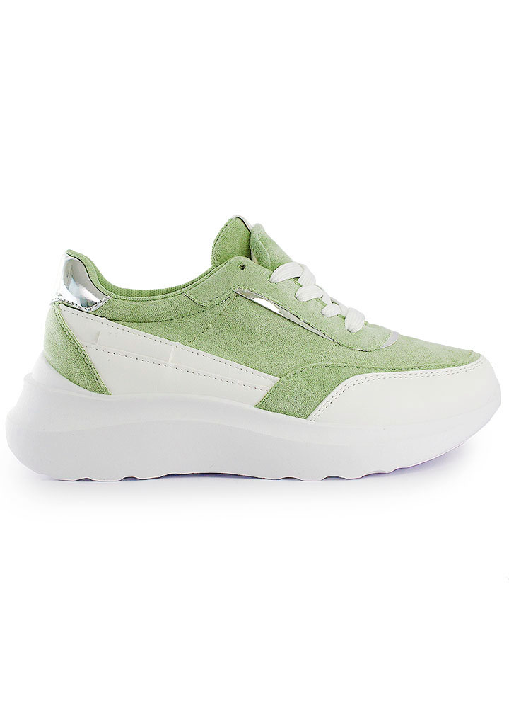 Γυναικείο Αθλητικό Πράσινο Suede κωδ:L8069