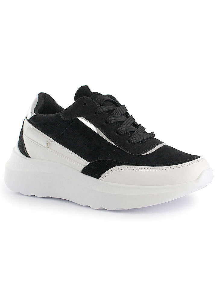 Γυναικείο Αθλητικό Μαύρο Suede κωδ:L8069