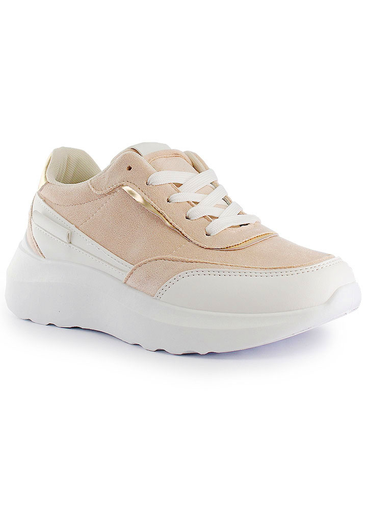 Γυναικείο Αθλητικό Μπεζ Suede κωδ:L8069